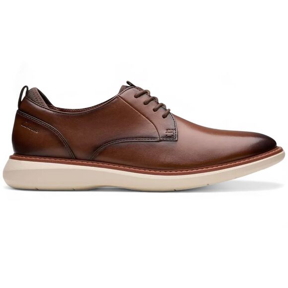 Clarks Brantin Plain Dark Tan Leather Oxford Shoes Men’s 9.5 M Extreme Comfort C